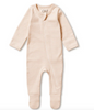 Wilson & Frenchy Organic Stripe Rib Zipsuit with Feet.