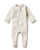 Wilson & Frenchy Organic Stripe Rib Zipsuit with Feet.