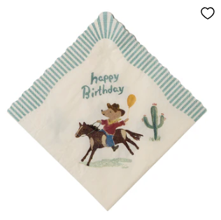 Maileg Napkin - Happy Birthday Cowboy.