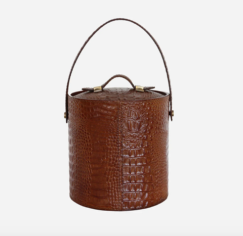 Croco Leather Ice Bucket
