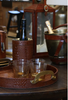 Croco Leather Tray with Brass Handles