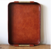 Leather Tray with Brass Handles