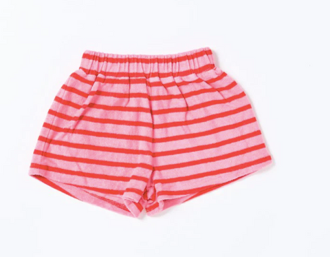 Huey Pink Terry Stripe Shorts