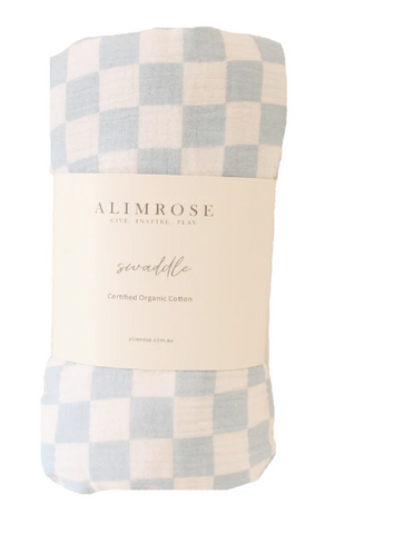 Alimrose Swaddle Blue Check