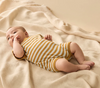 Organic Knitted Growsuit - Golden Wave Stripe