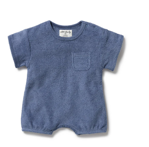 Organic Terry Growsuit - Deep Blue