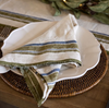 French Country Striped Selvedge Stripe Linen Napkins