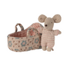 Maileg Baby Mouse in Carry Cot