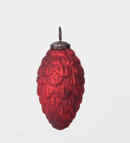 Red Antique Glass Pinecone Decoration