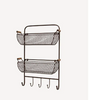 Mesh Wall Shelf with Hooks