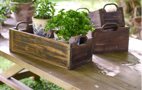 Rustic Planter Boxes - Set of 3.