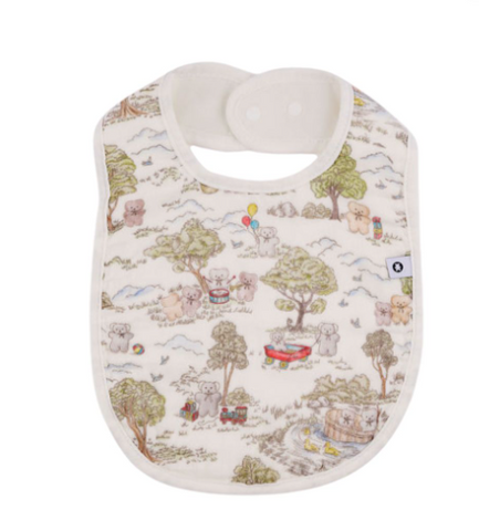 Flatout Bear Toile Bib