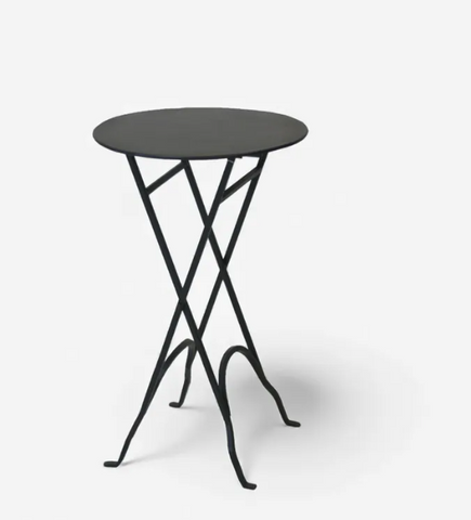 Round Narrow Black Side Table