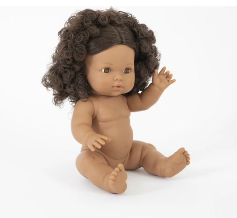 Mini Colettos – Brunette Curly Hair Girl Doll - Zaara- 34cm