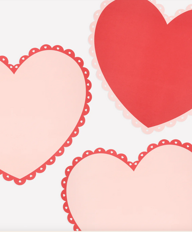 Meri Meri Scalloped Heart Paper Placemats
