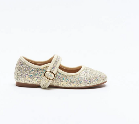 Arlo Ballet Shoe - White Glitter.