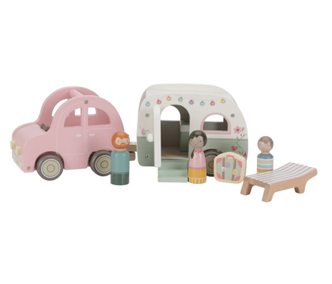 Little Dutch Wooden Car with Caravan