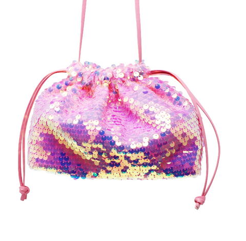 Mermaid Sequin Cross Body Drawstring Bag