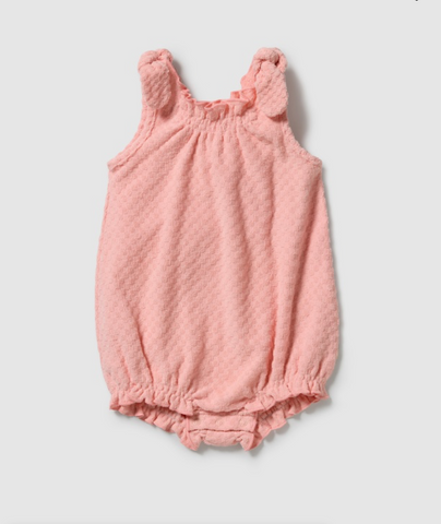 Wilson & Frenchy Petal Pink Organic Terry Tie Playsuit