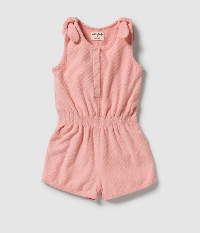 Wilson & Frenchy Petal Pink Organic Terry Playsuit.