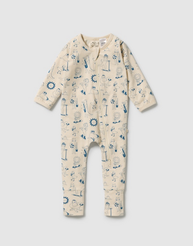 Wilson & Frenchy Tout est Magique Organic Zipsuit with Feet