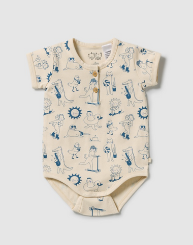 Wilson & Frenchy Tout est Magique Organic Henley Bodysuit