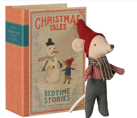 Maileg Christmas Mouse in Baby Book