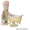 Maileg Bathtub Set Mouse Yellow.