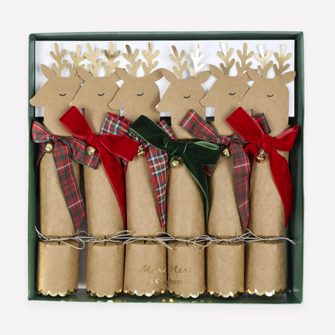 Meri Meri Tartan & Velvet Bow Reindeer Crackers