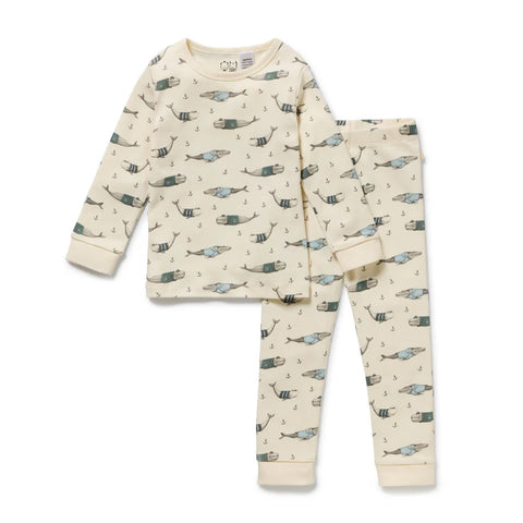 Wilson & Frenchy Woolly Whales Long Sleeve Pyjamas
