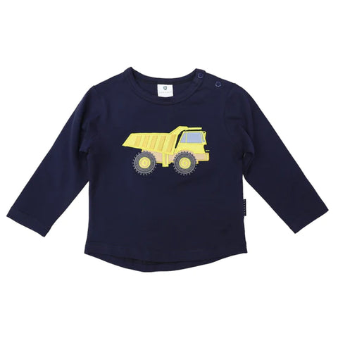 Long Sleeve Top with Truck Applique