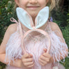 Pink Velvet Bunny Headband