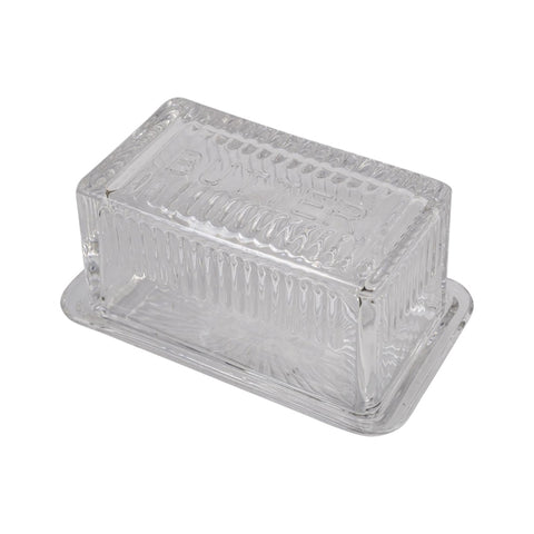 French glass butter dish