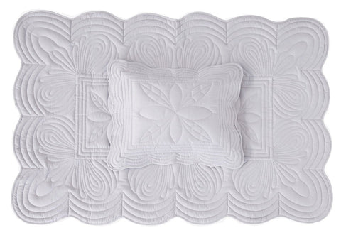 Cot Quilt & Pillow Set - Dove Grey