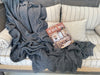 Tuba Knit Cotton Blanket - Charcoal