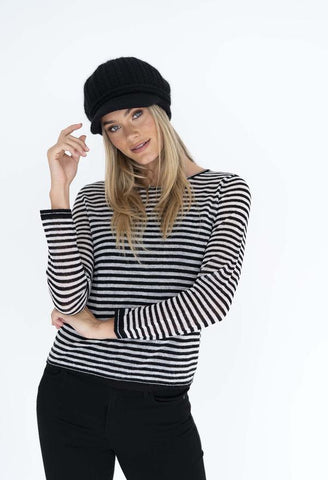 Humidity Lifestyle Indie Striped Top - Black