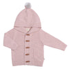 Pom Pom Hood Knit Jacket - Blush Pink