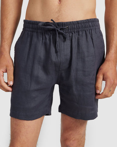 Ortc - Classic Linen Shorts Charcoal