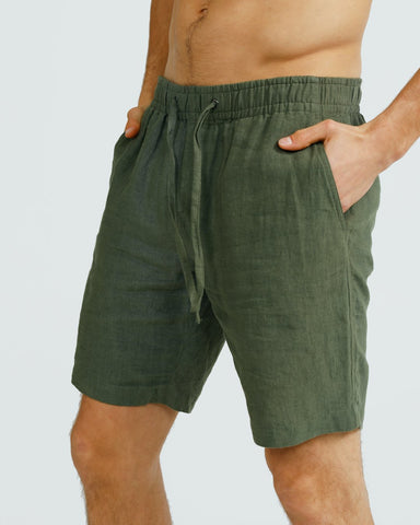 Ortc - Classic Linen Shorts Green
