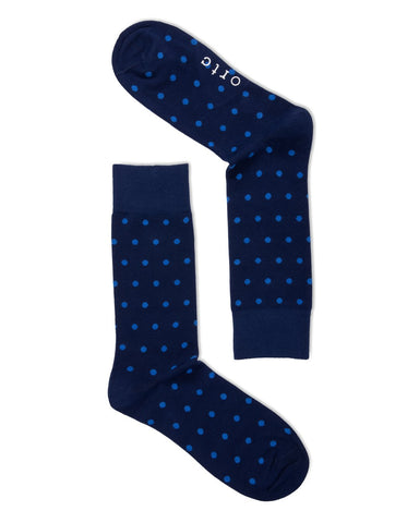 ORTC Socks - Navy & Blue Polka Dot