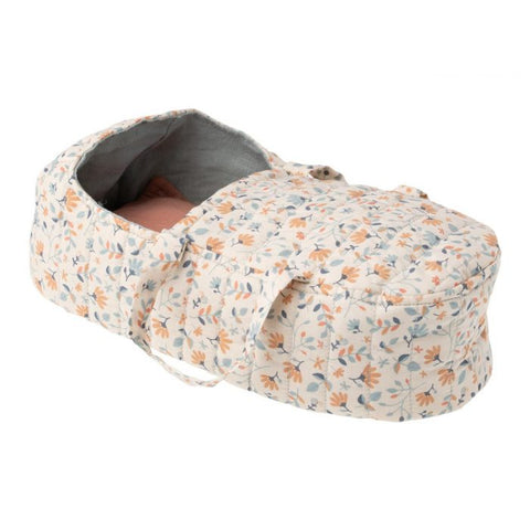 Maileg Quilted Carry Cot - floral blue