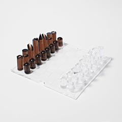 Sunnylife Lucite Chess & Checkers - Whisky Noir