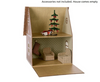Maileg Miniature Christmas Stocking - Petrol/ Sand stripe.