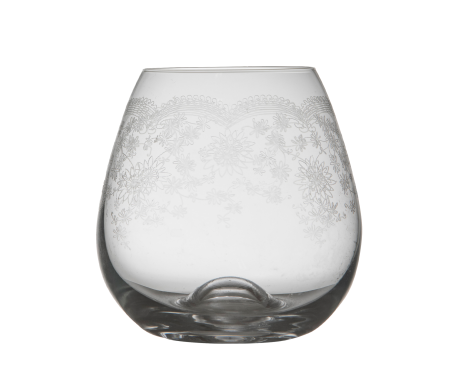 Etched Stemless Wineglasses - Box of 4.