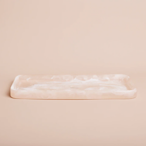 Flow Resin Bathroom Caddy / Tray | Peach Blush