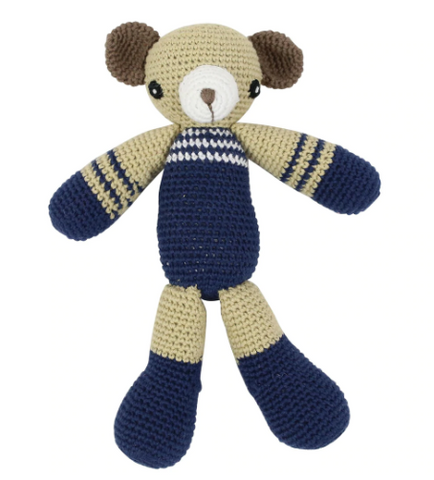 Knitted Bear Rattle Toy
