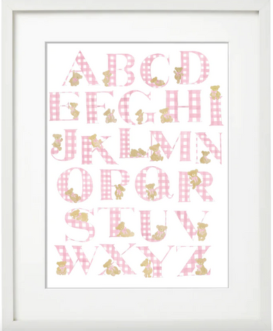 Pink Gingham Alphabet
