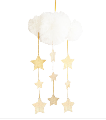 Tulle Cloud Mobile - Ivory & Gold
