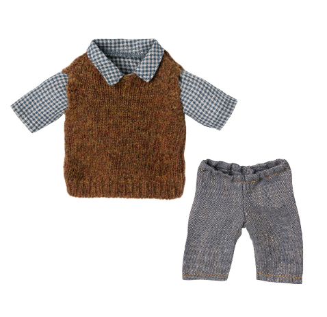 Maileg Clothes for Teddy Dad - Shirt, Pants & Vest.