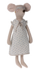 Maileg Maxi Mouse in Pyjamas or Nightgown.